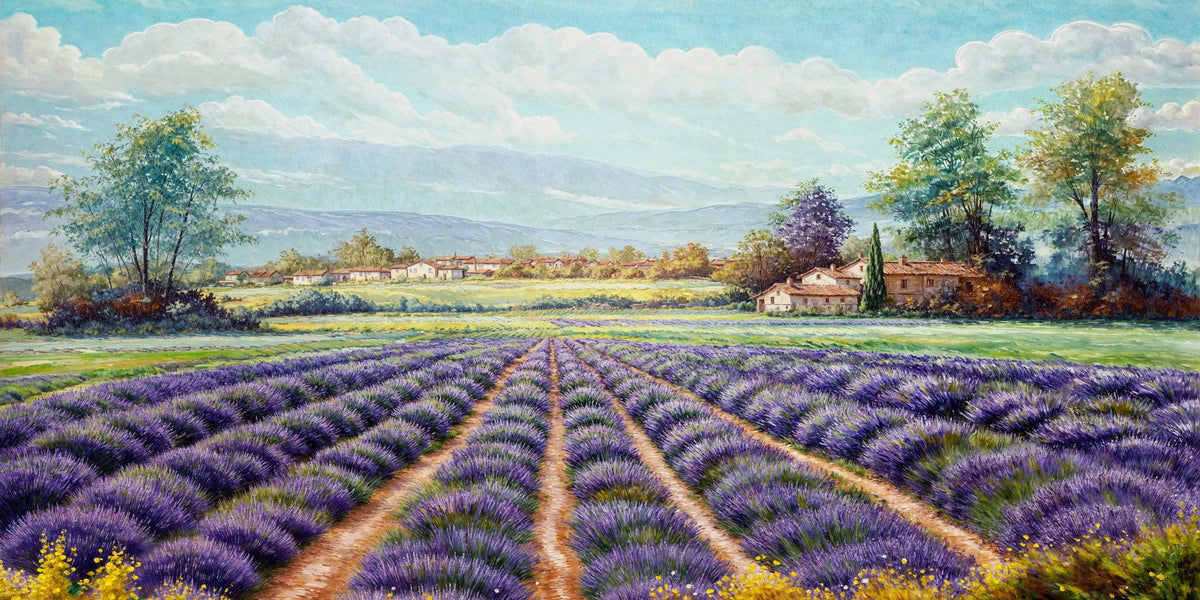 Cuadro Paisaje campestre campo lavanda - la obra