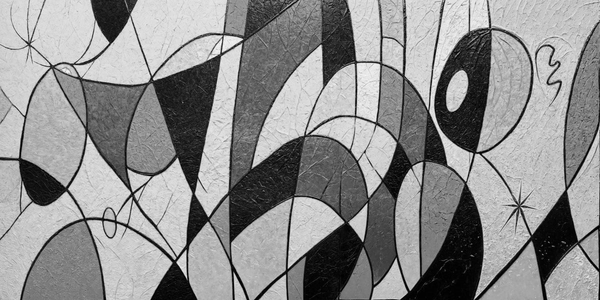 Cuadro Abstracto en Blanco y Negro - la obra