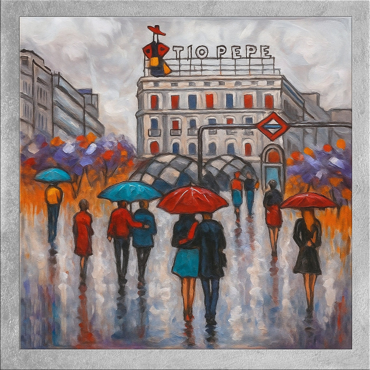 Cuadro Puerta del Sol Madrid y marco - la obra