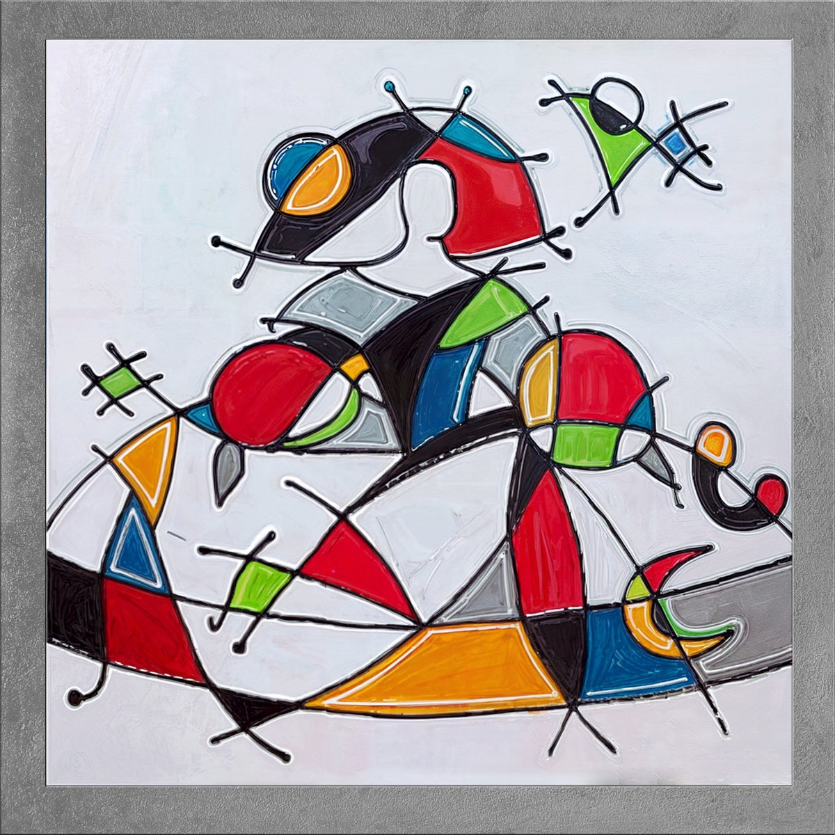 Cuadro colorido de Menina con marco y brillo - la obra
