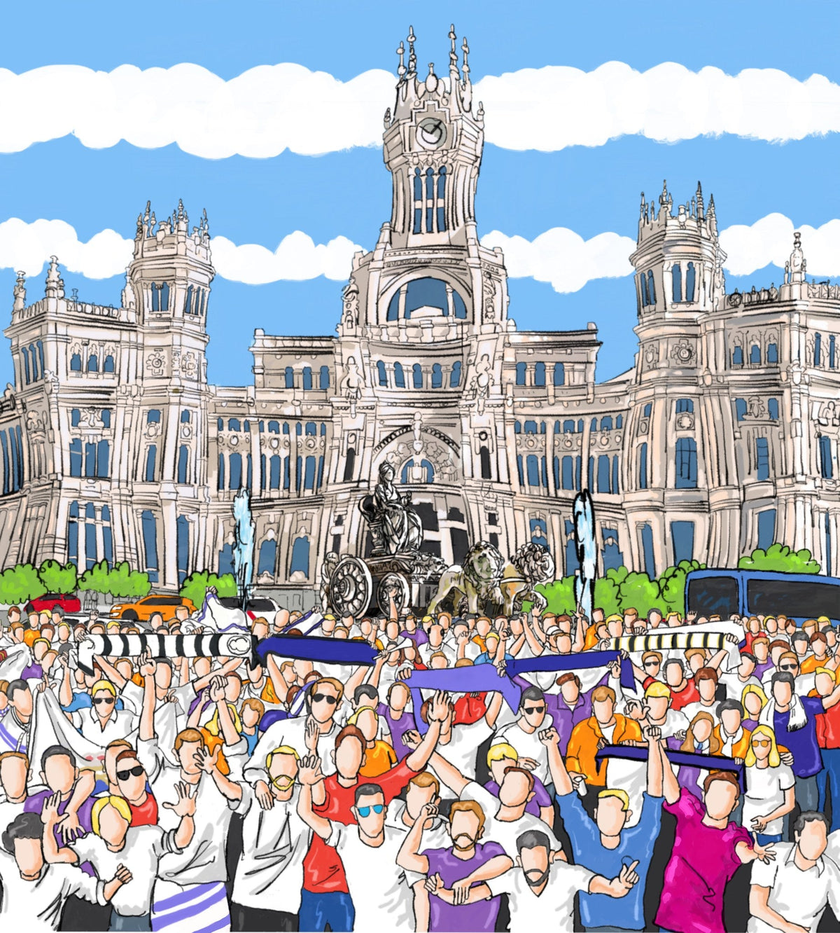 Cuadro de Madrid Celebración Cibeles - la obra