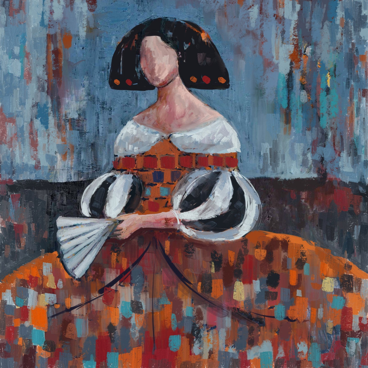 Cuadro Menina clasic colorida - la obra