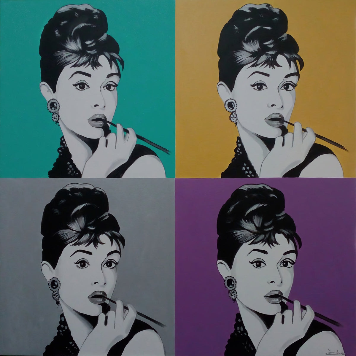 Cuadro Audrey Herburn estilo pop art - la obra