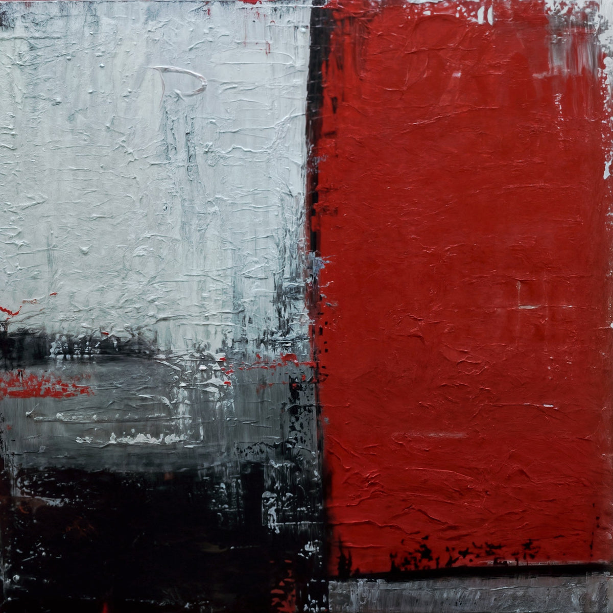 Cuadro Partición en rojo y gris - la obra