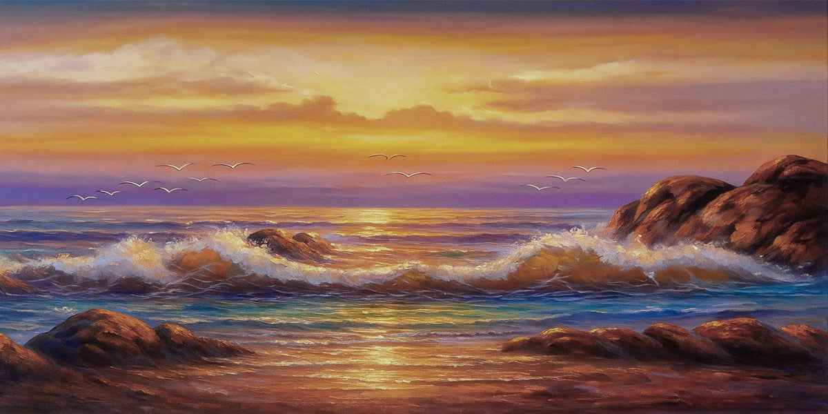 Cuadro de Playa al atardecer - la obra