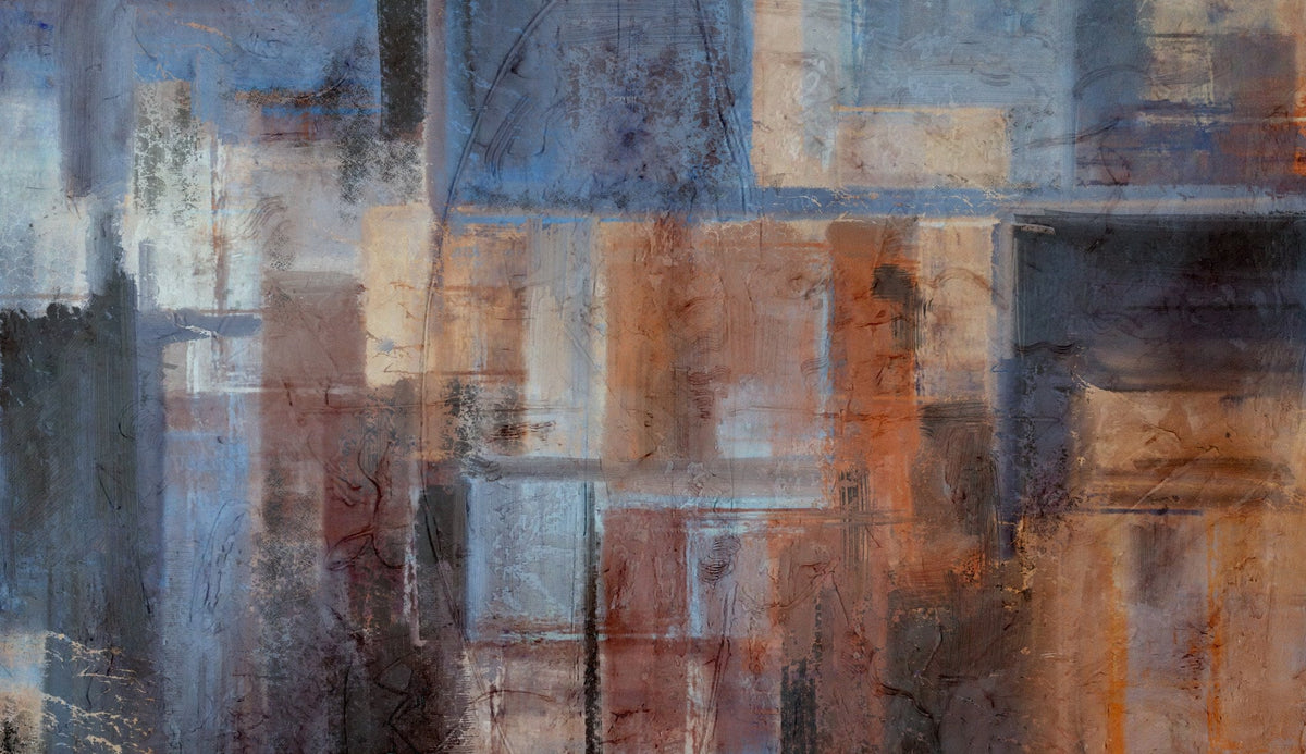 Expresión abstracta en grises y marrones - la obra