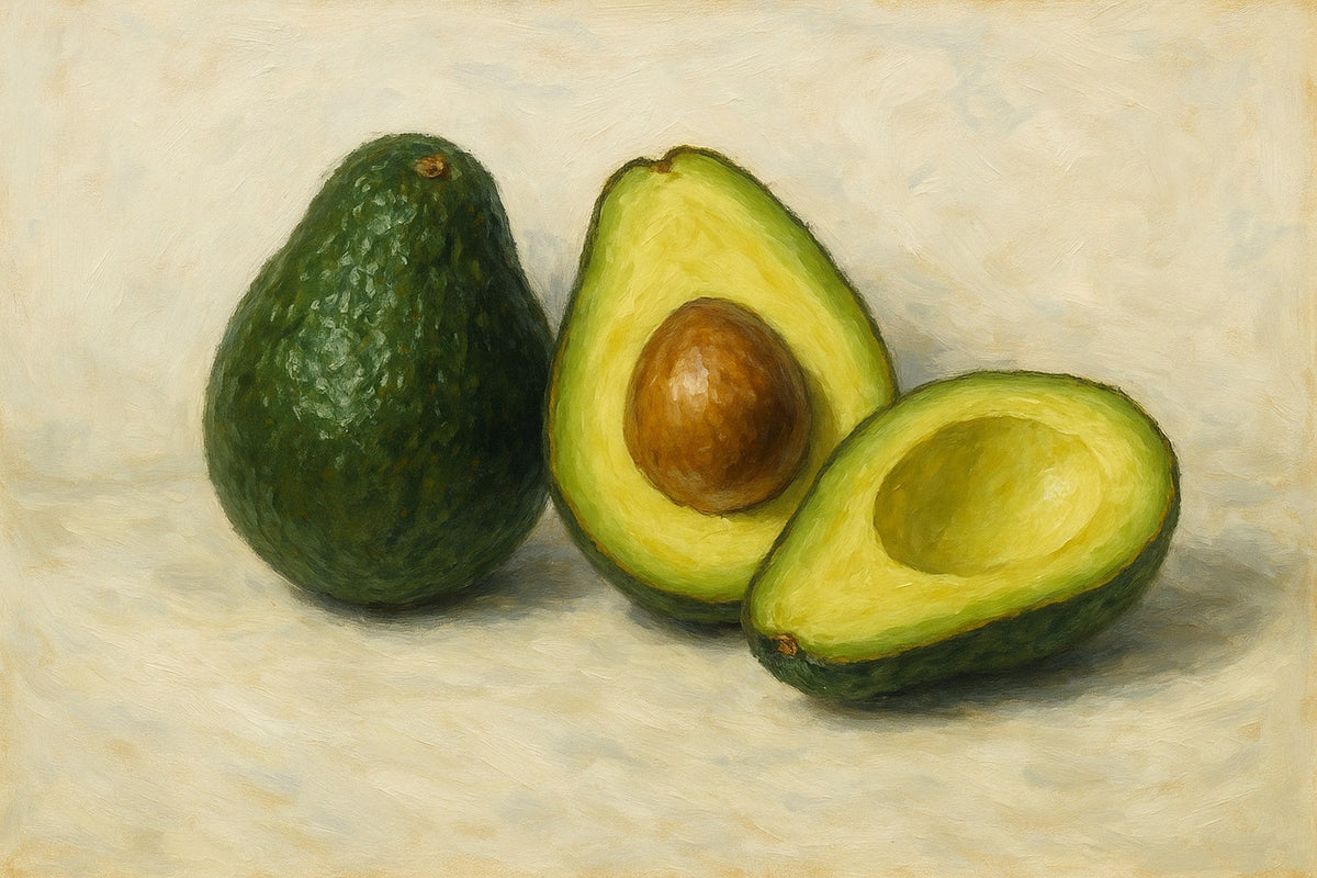 Cuadro de Bodegón con aguacates - la obra