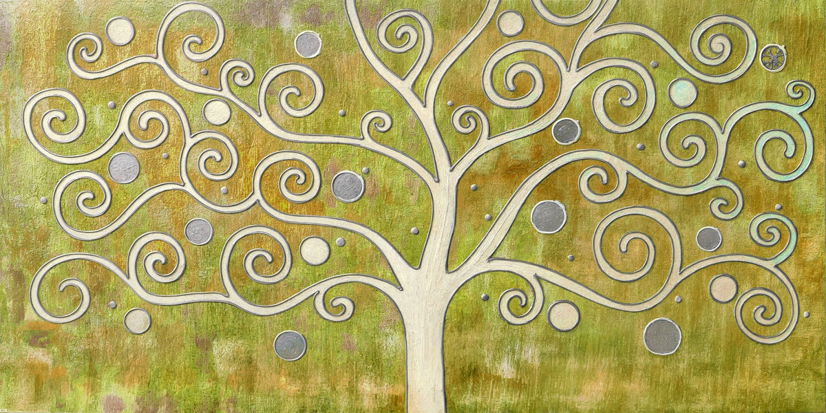 Cuadro Árbol de la Vida en ocres - la obra