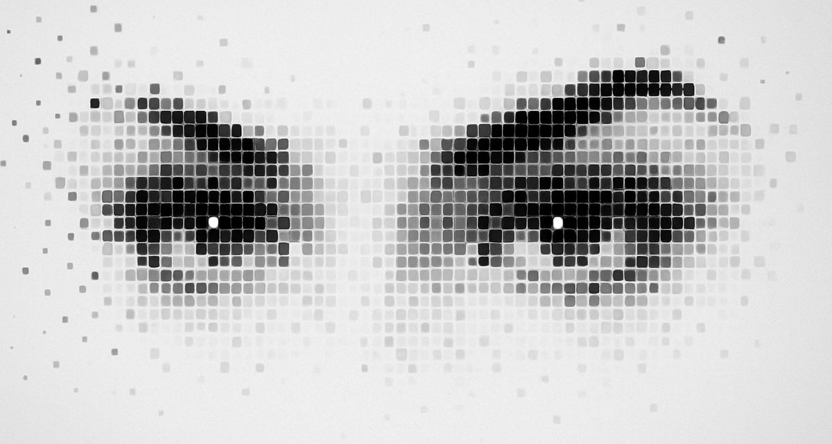 Cuadro pop art ojos en blanco y negro - la obra