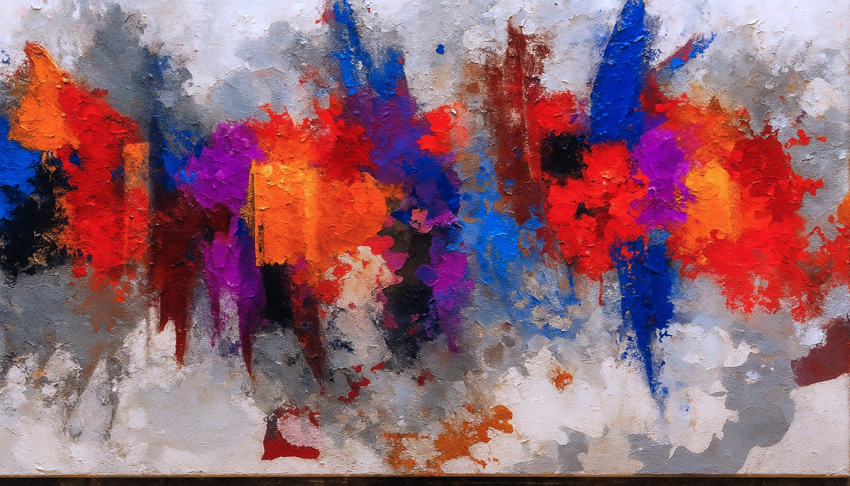 Composición abstracto colorido impreso - la obra