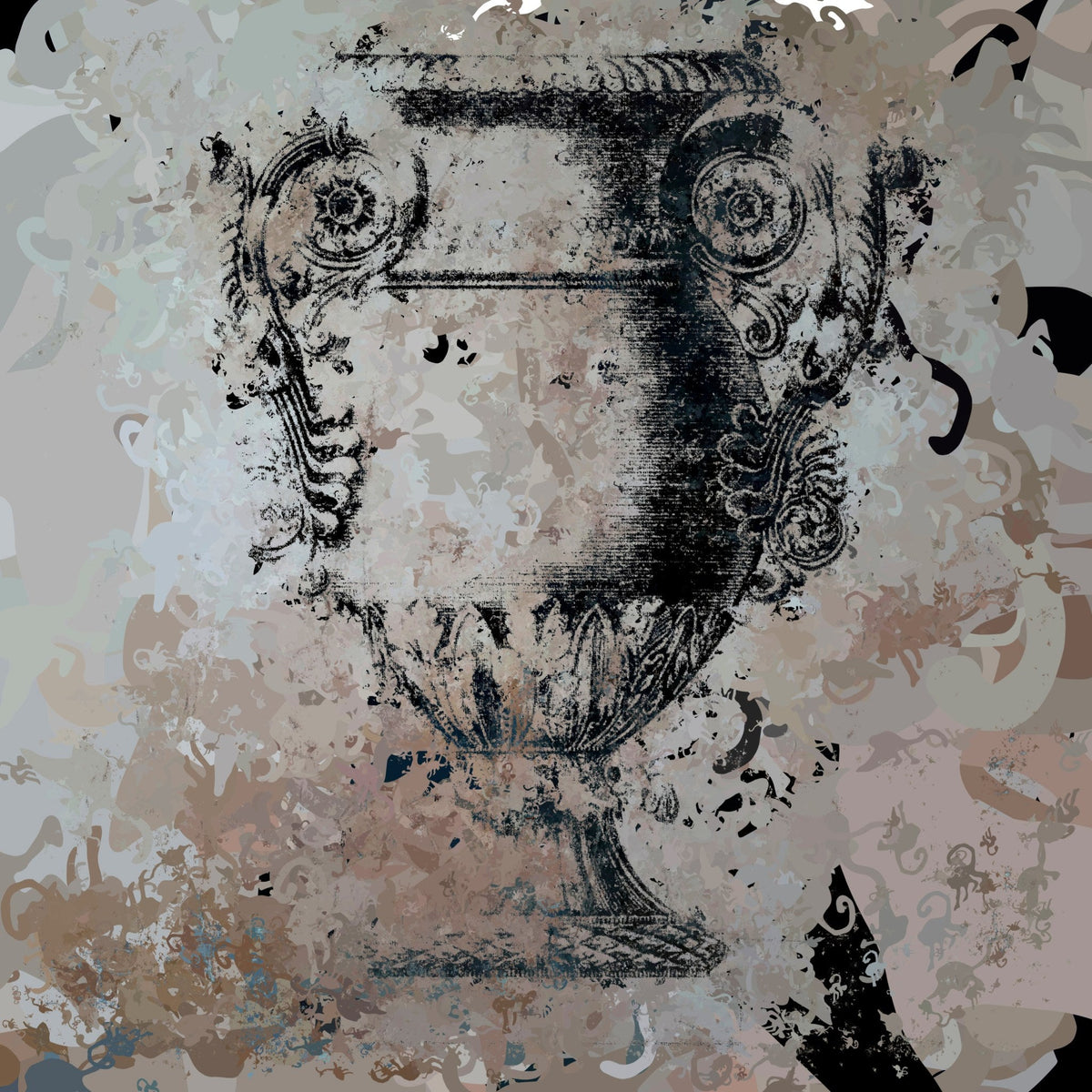 Jarrón antiguo con toques abstractos - la obra