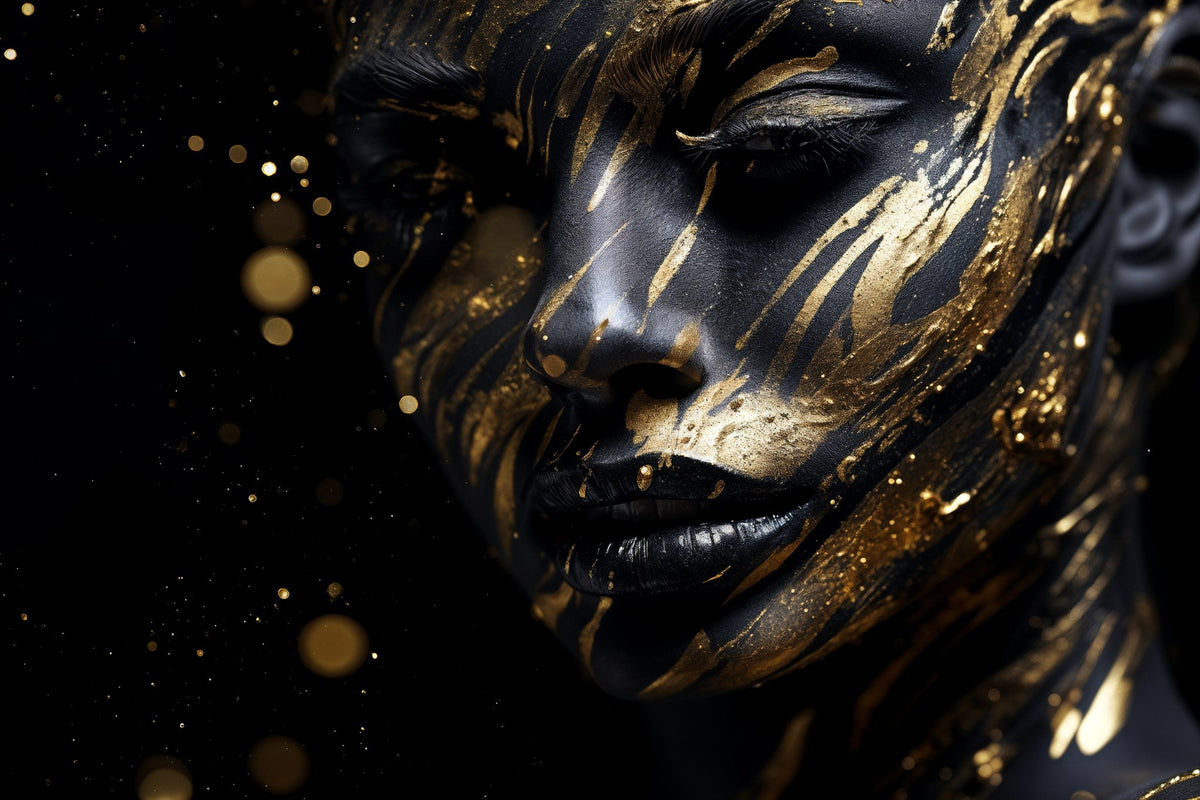 Cuadro Figurativo con Rostro Ocre - la obra