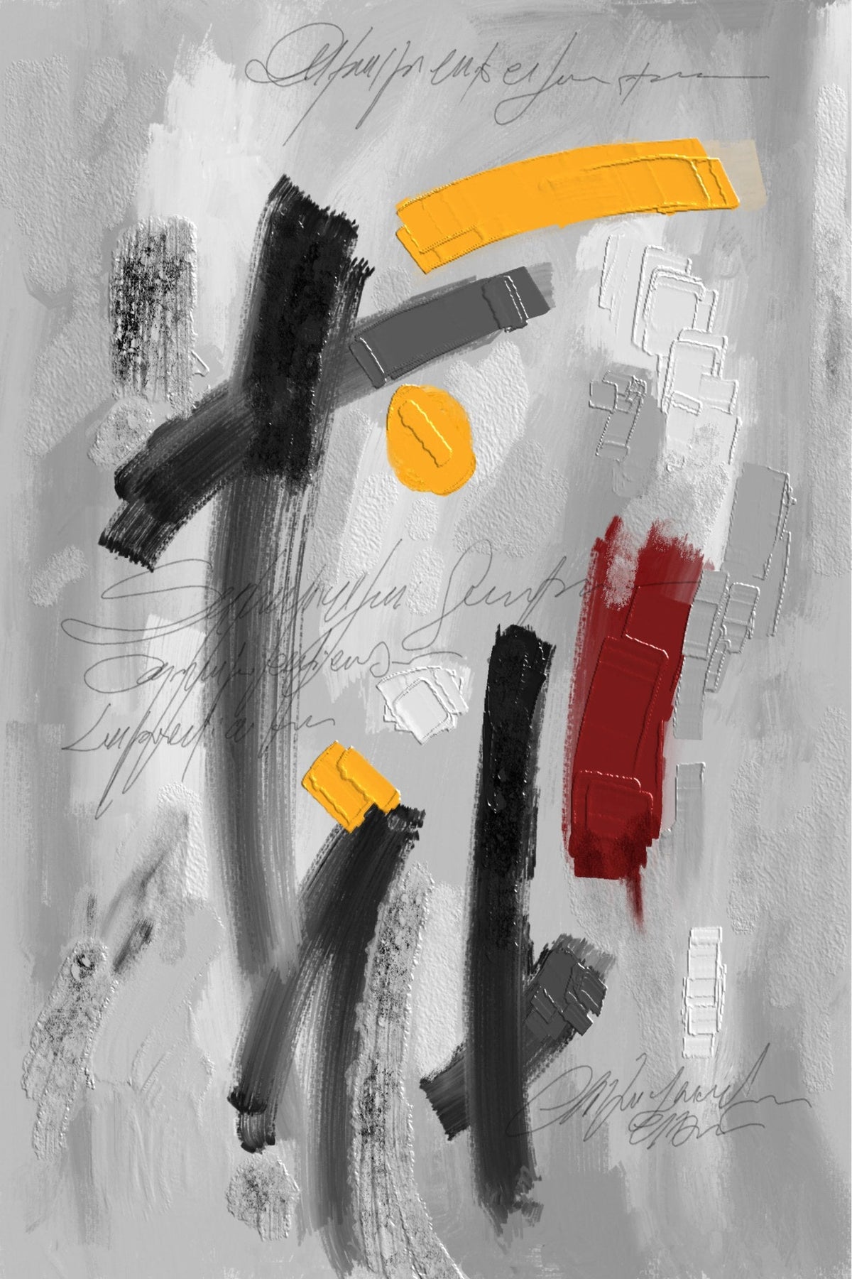 Cuadro abstracto blanco y negro vanguardia - la obra