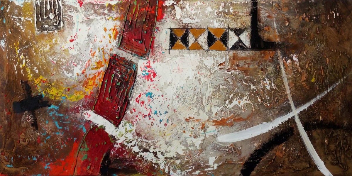 Abstracto en tonos marrones y rojo - la obra