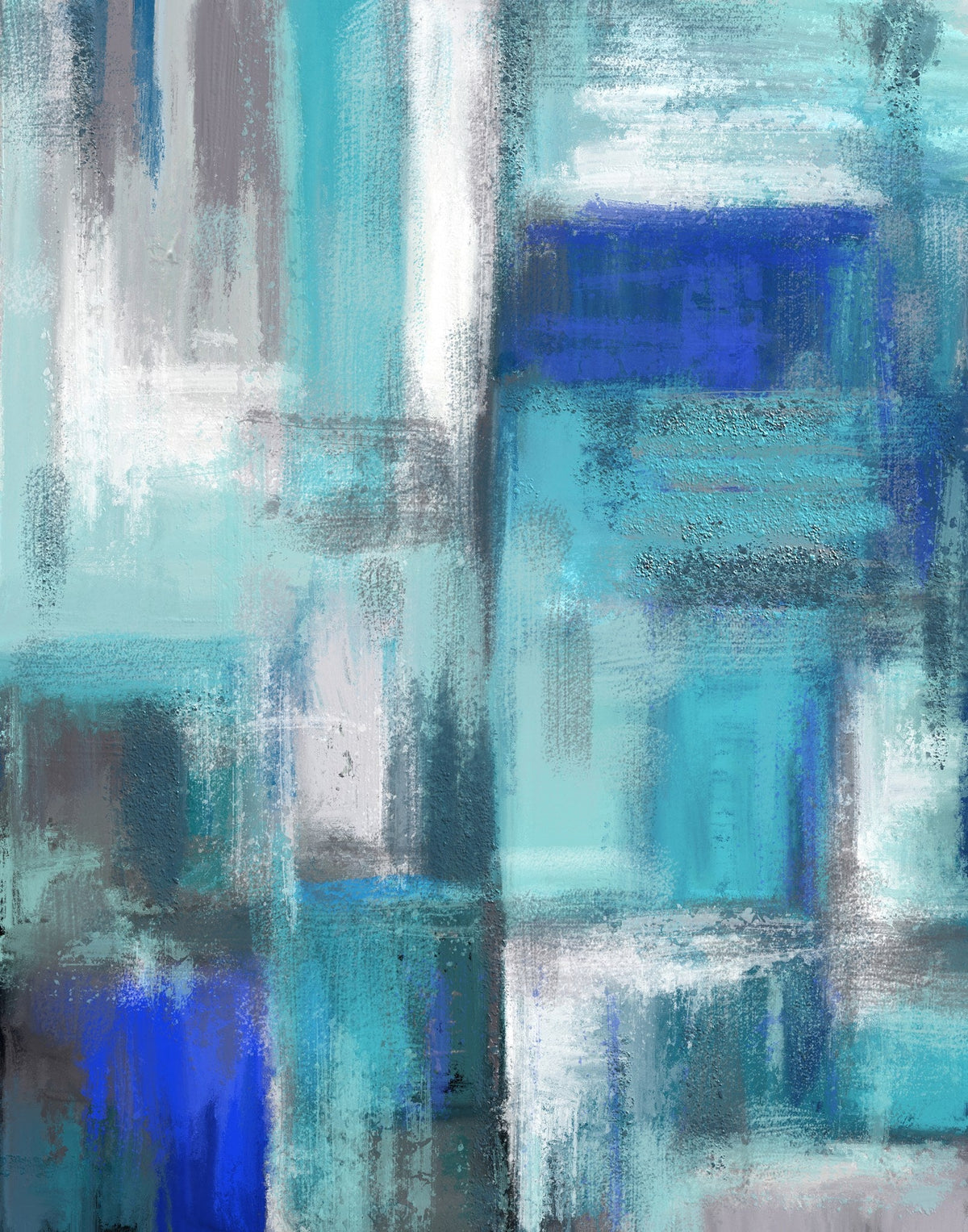 Cuadro abstracto azules marinos Mediterráneo - la obra