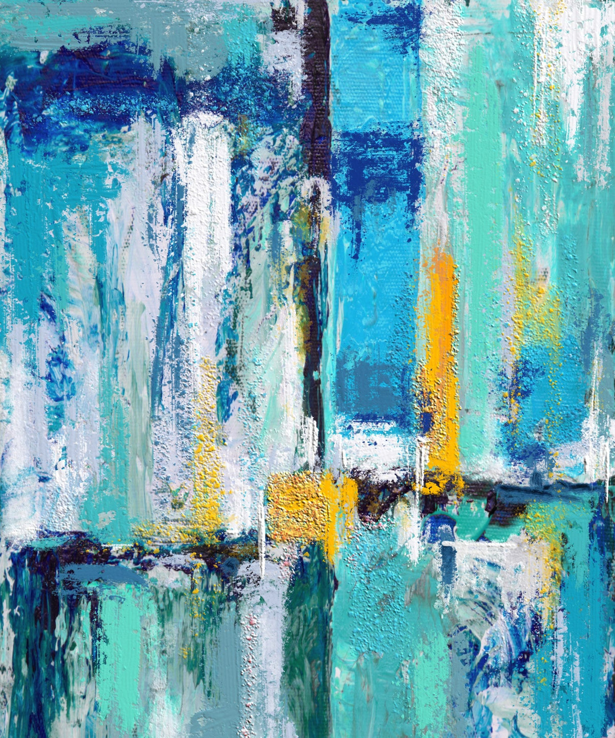 Geometría abstracta en azul y amarilo - la obra