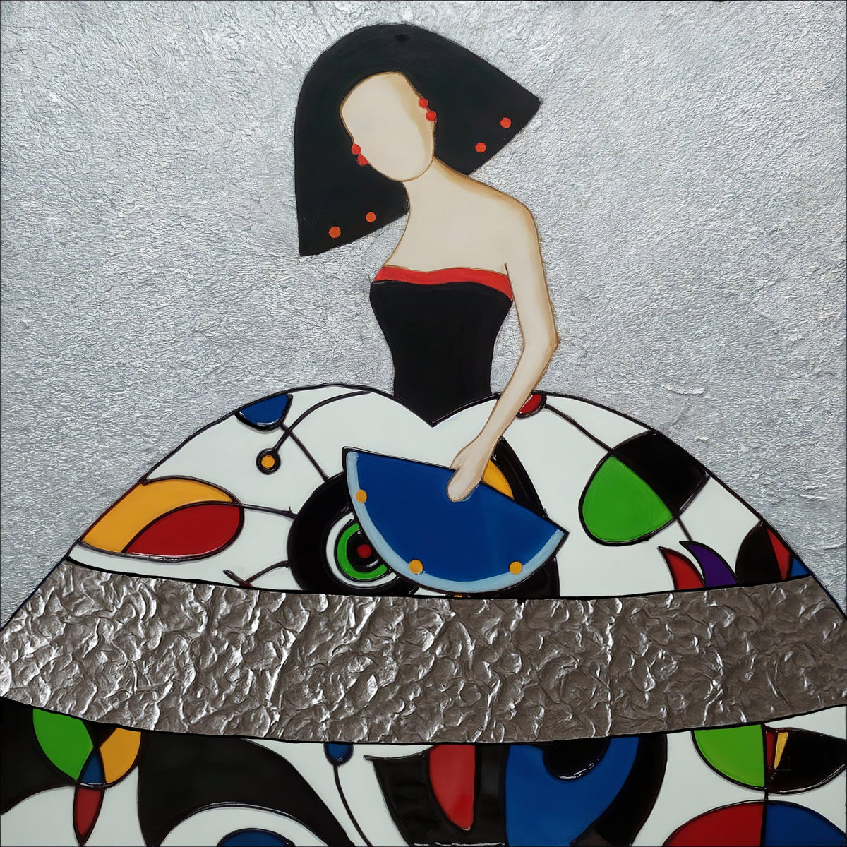 Menina mosaico de colores - la obra