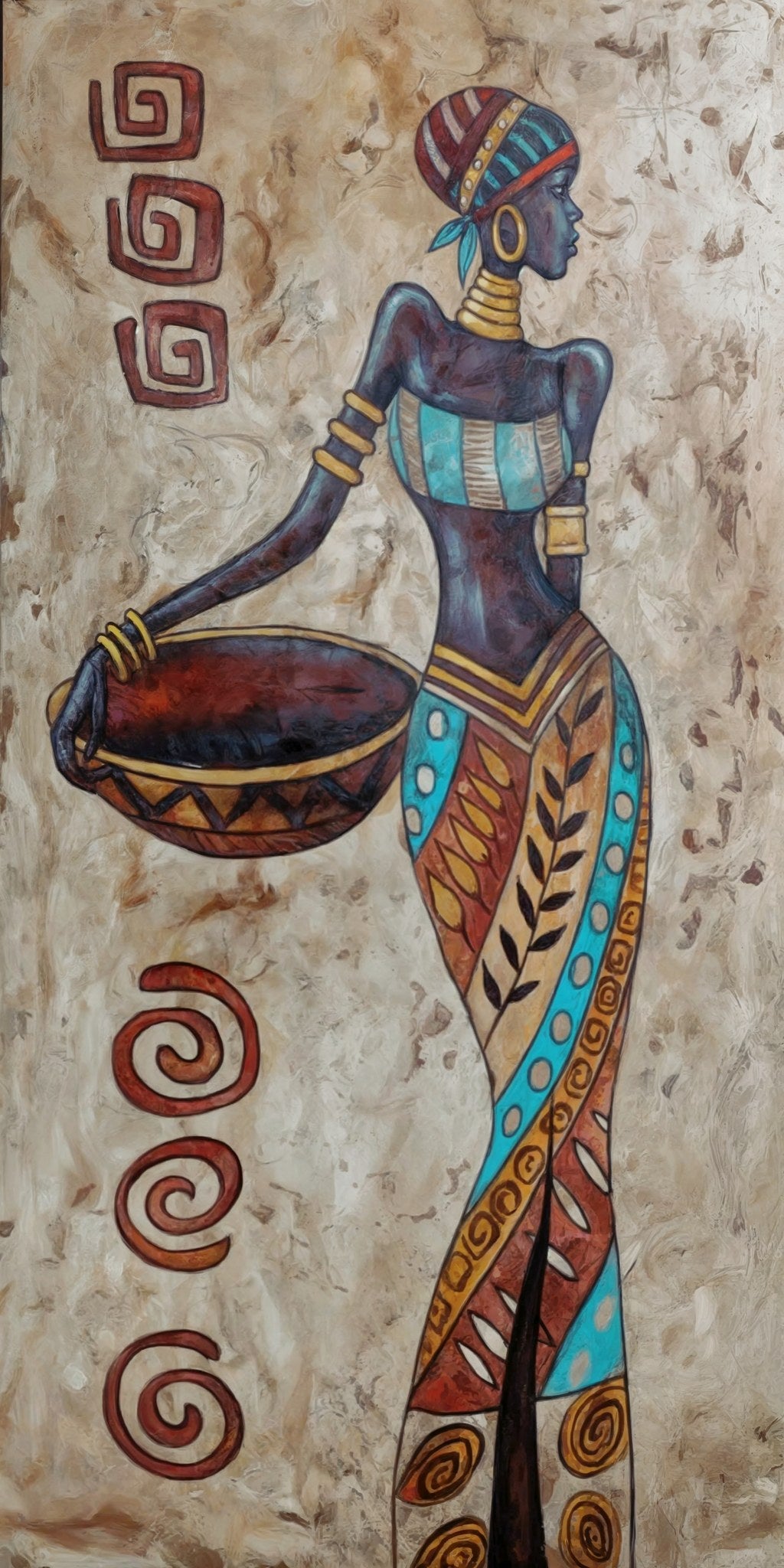 Cuadro étnico con figura africana - la obra