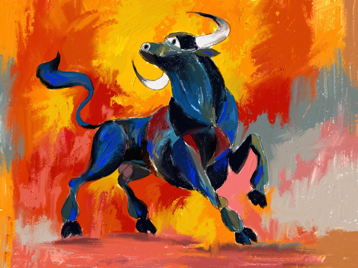 Cuadro Toro bravo en el ruedo - la obra