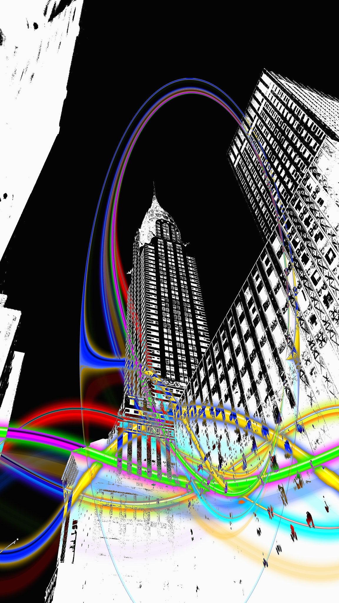 Cuadro edificios de New York blanco y negro - la obra