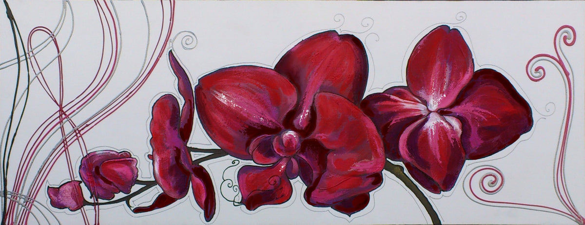Cuadro de Orquídeas Rojas - la obra