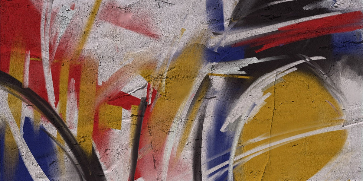 Cuadro abstracto colisión de colores - la obra