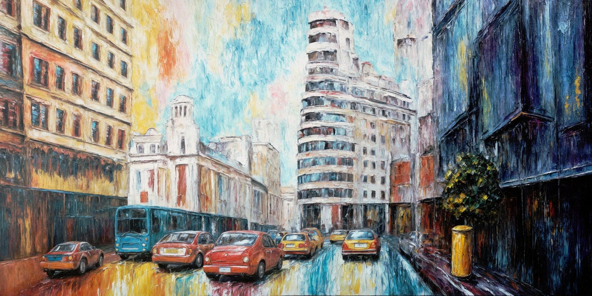 Cuadro Gran Vía Madrid edificio Schweppes - la obra