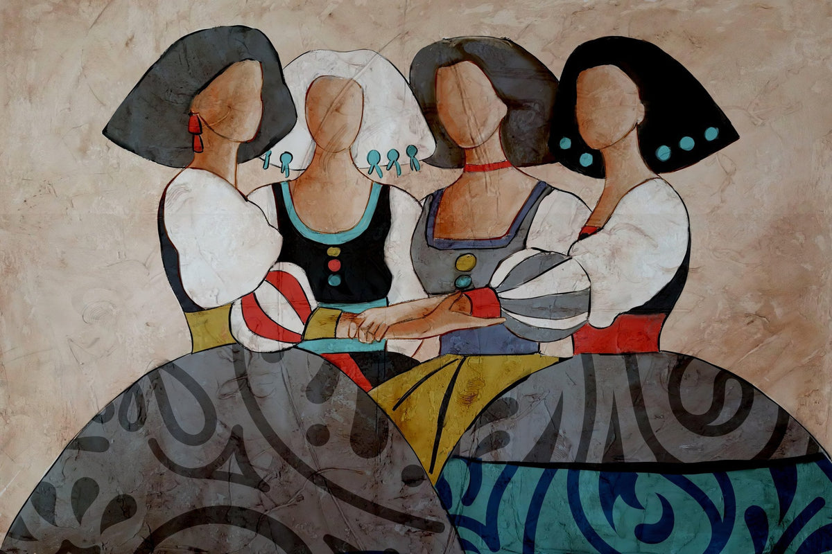 Cuadro de grupo de Meninas modernas - la obra