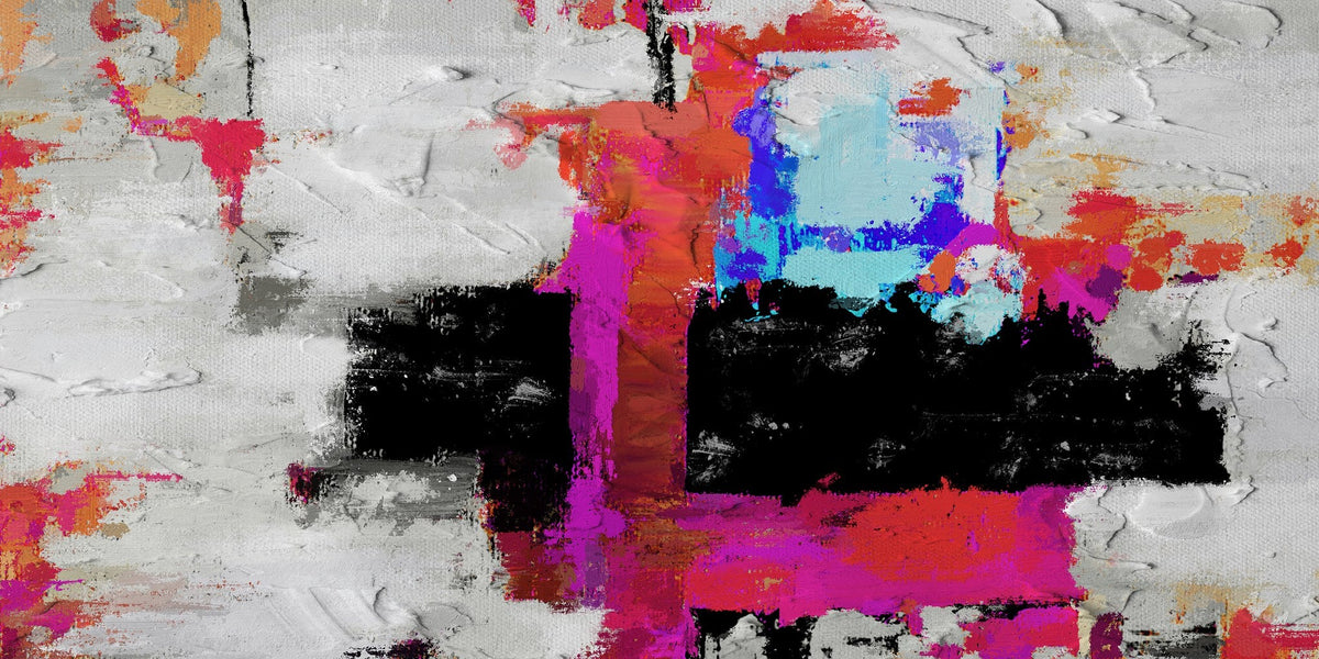 Cuadro abstracto geométrico colores cruzados - la obra