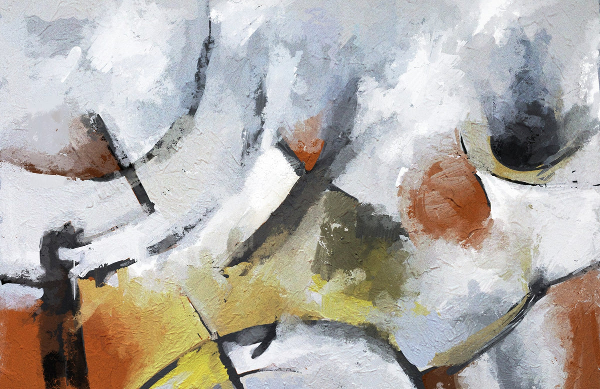Cuadro abstracto con bicicleta deconstruida - la obra