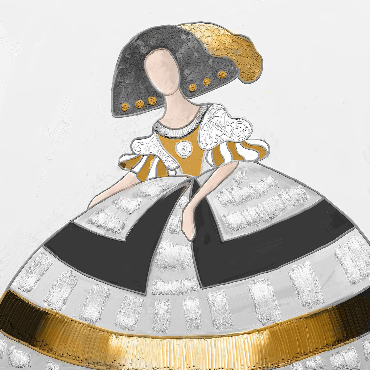 Cuadro de Menina Amarillo Mostaza - la obra