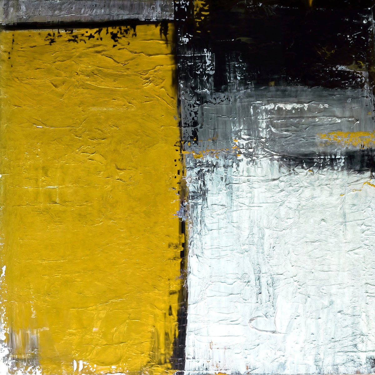 Cuadro abstracto geometría Amarillo mostaza - la obra
