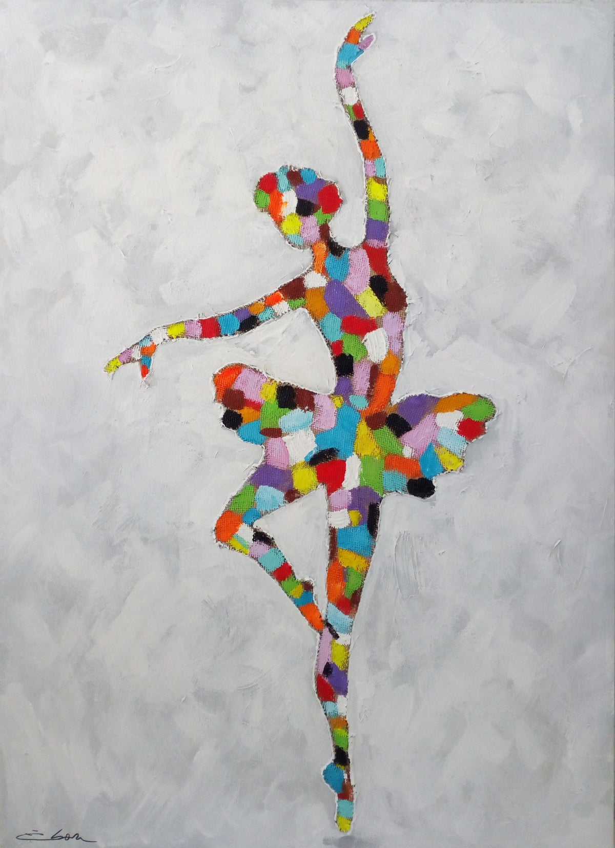 Pareja de cuadros de bailarinas collage - la obra