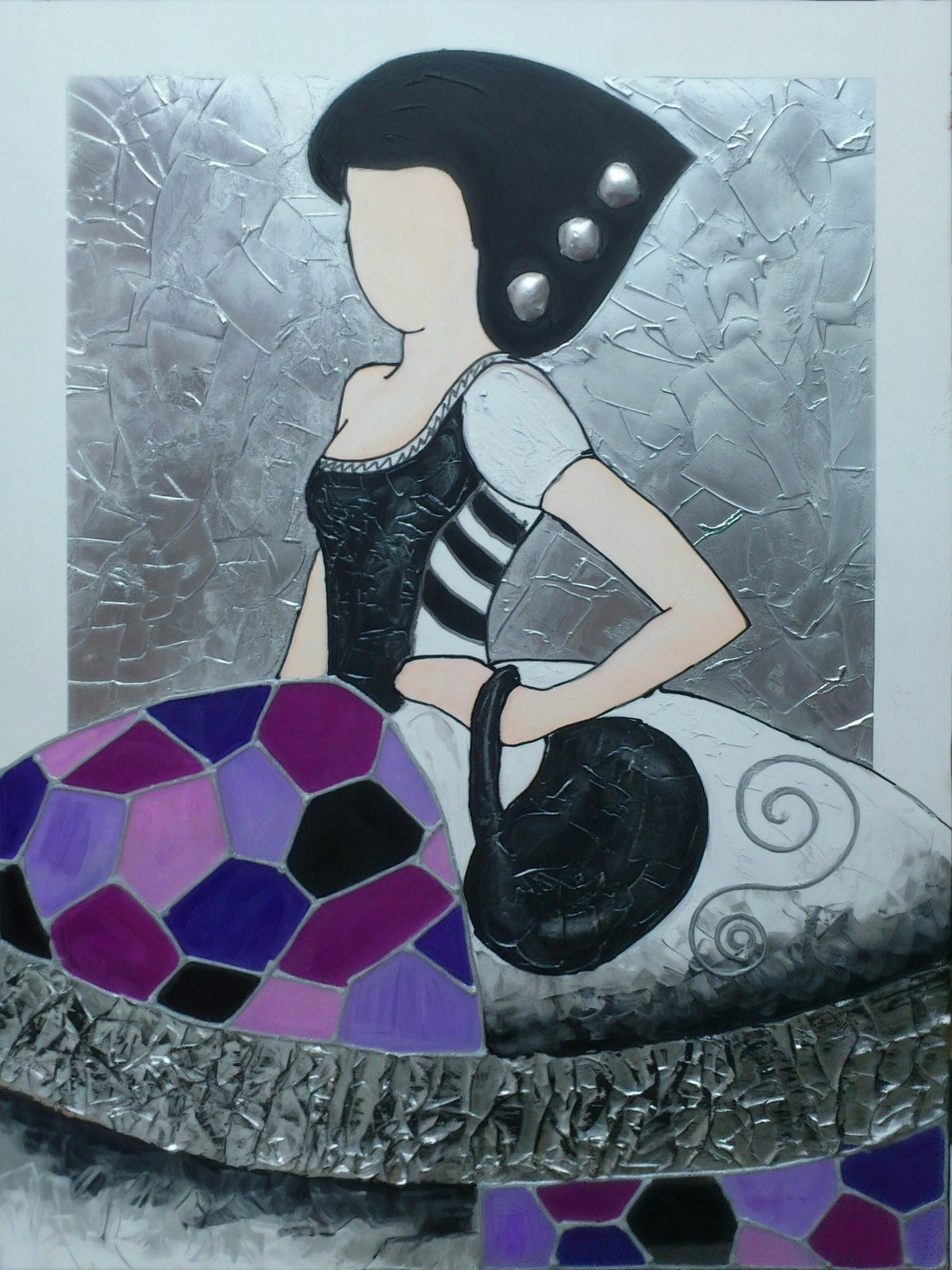 Pareja de cuadros de Meninas con bolso - la obra