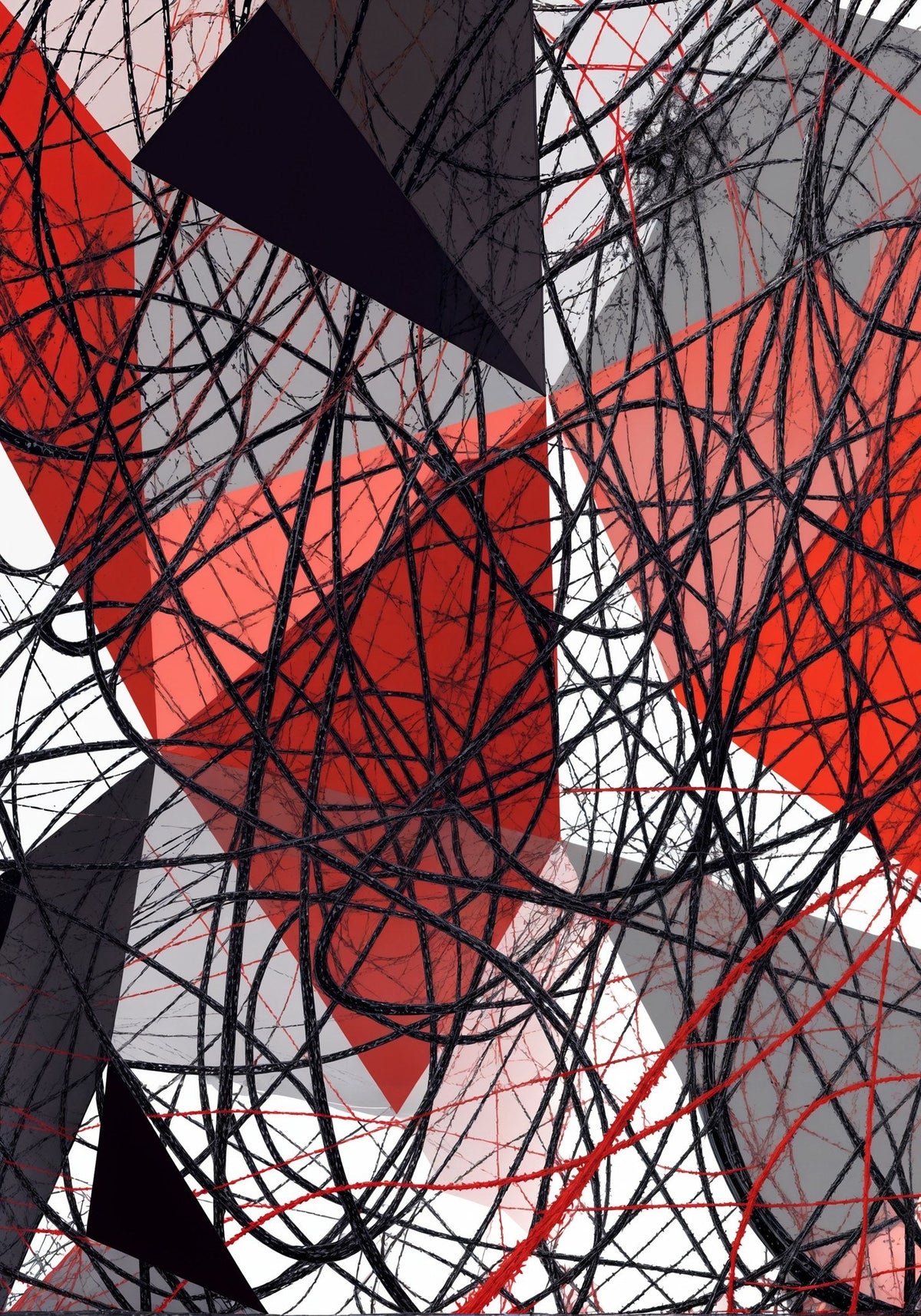 Díptico abstracto con motivos geométricos - la obra
