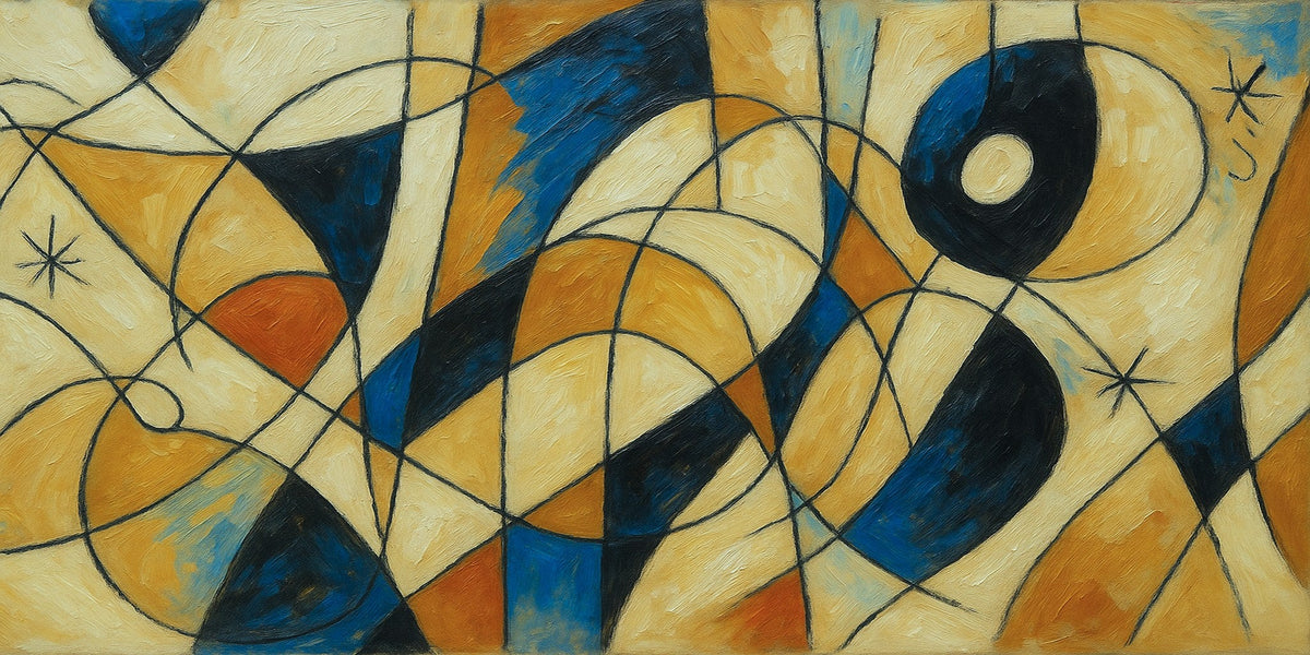 Cuadro abstracto geométrico tonos cálidos - la obra