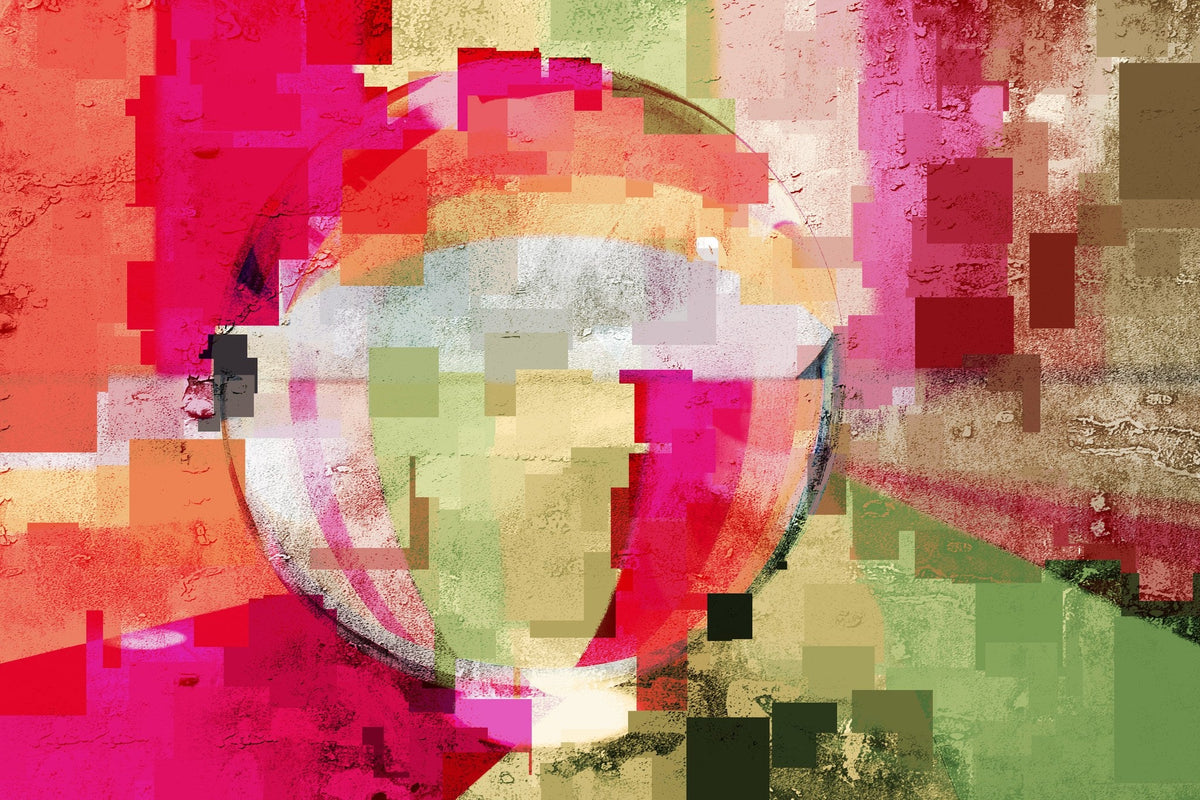 Cuadro abstracto con esfera colorida - la obra