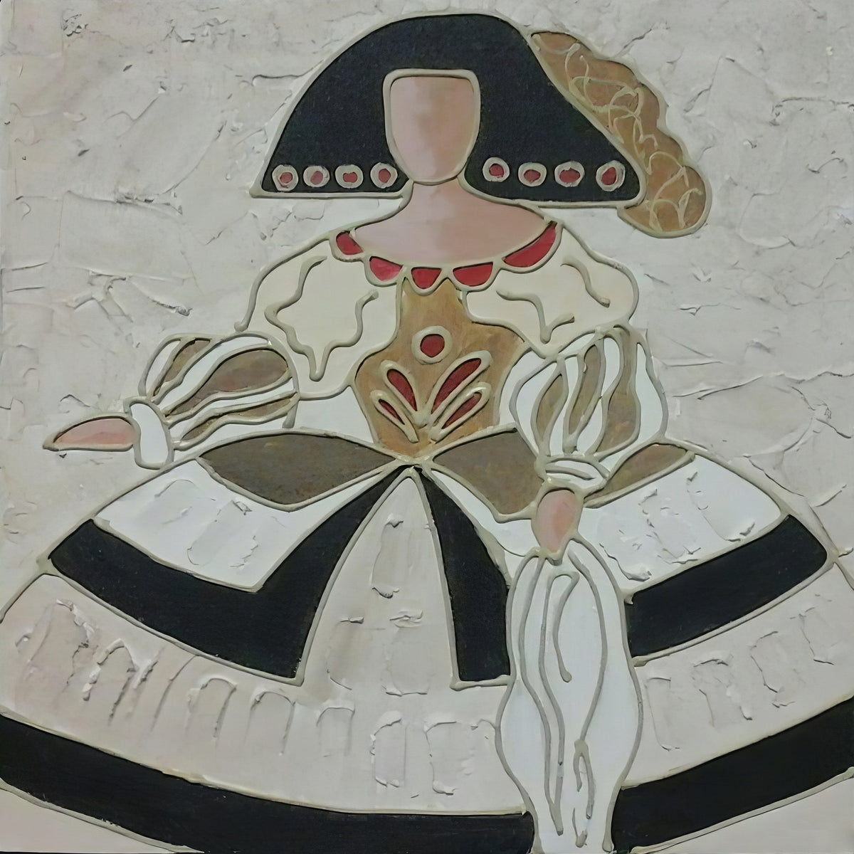Cuadro de Menina Moderna Terracota - la obra