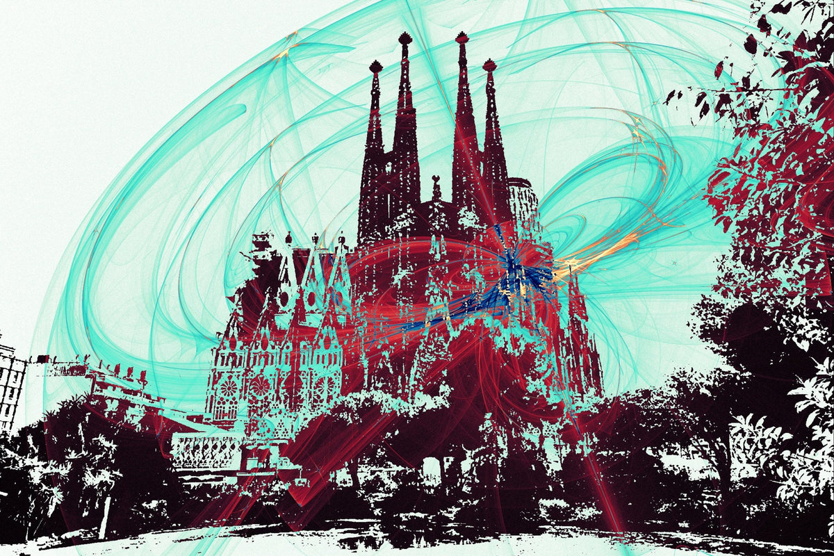Cuadro Sagrada Familia Barcelona abstracto - la obra