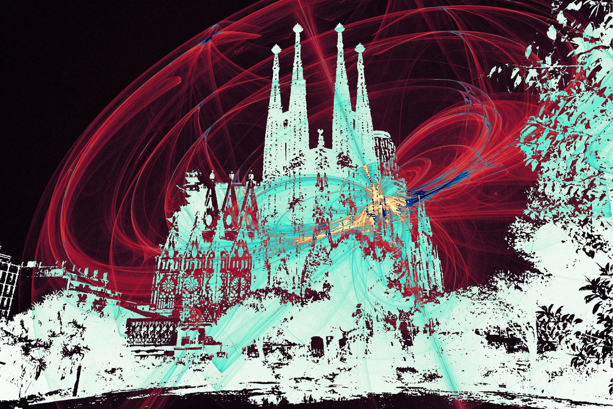 Cuadro Barcelona Sagrada Familia noche - la obra