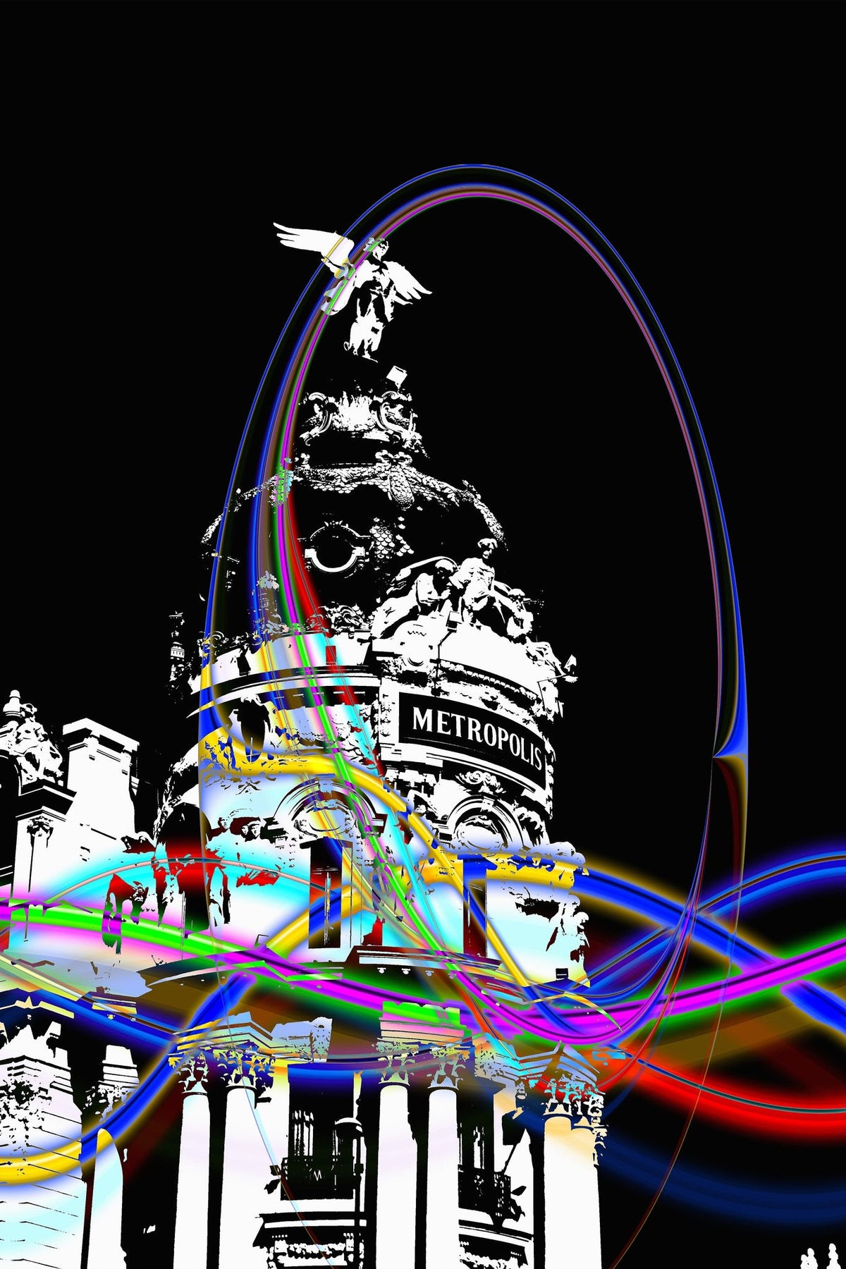 Cuadro Edificio Metrópolis Abstracto - la obra