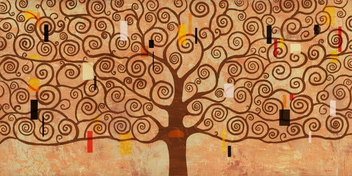 Cuadro árbol vida homenaje a Klimt - la obra