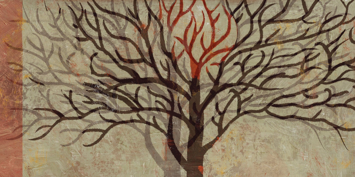 Cuadro árbol fantasía en ocres - la obra