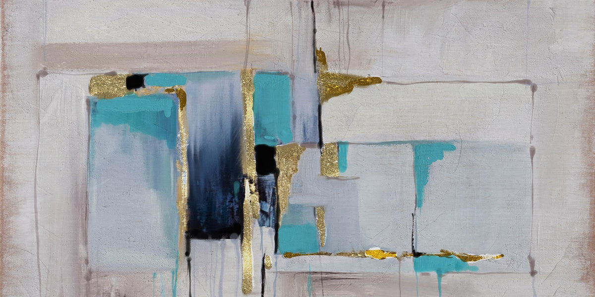 Horizontes Abstractos con Detalles en Amarillo - la obra