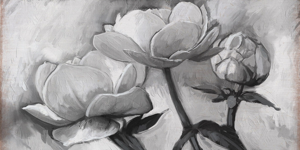 Esencia Floral en Gris Monocromático - la obra