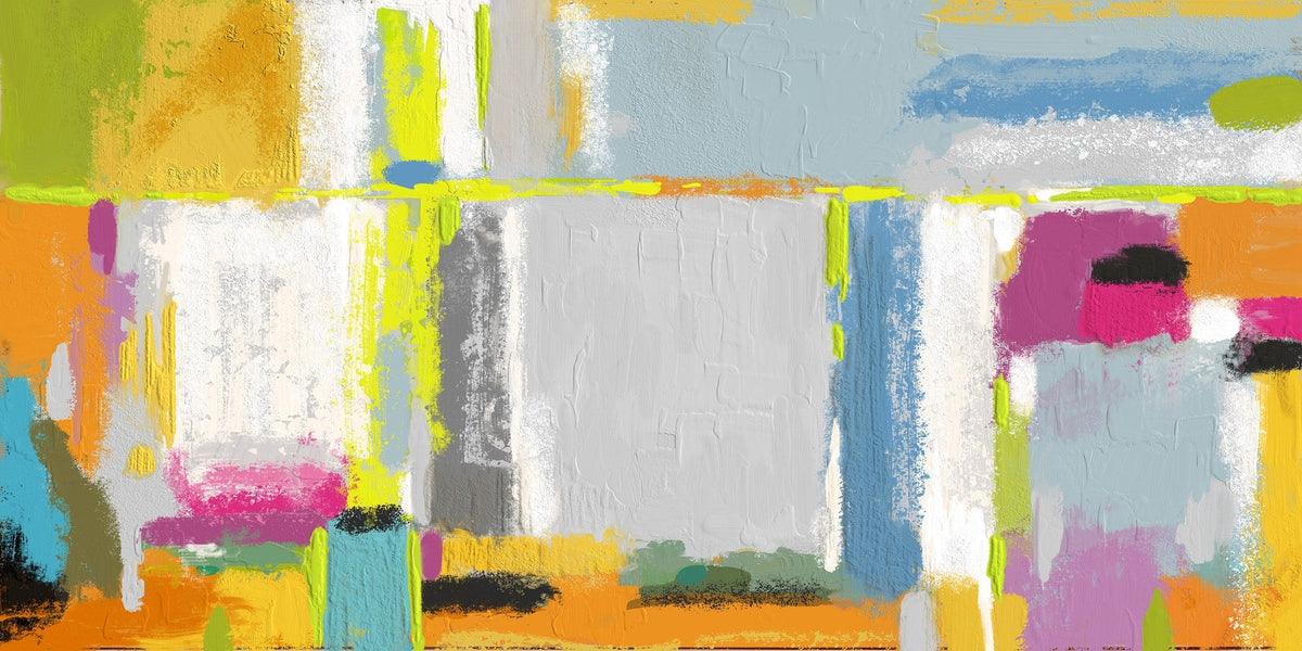 Cuadro Abstracto Contemporáneo Colorido - la obra
