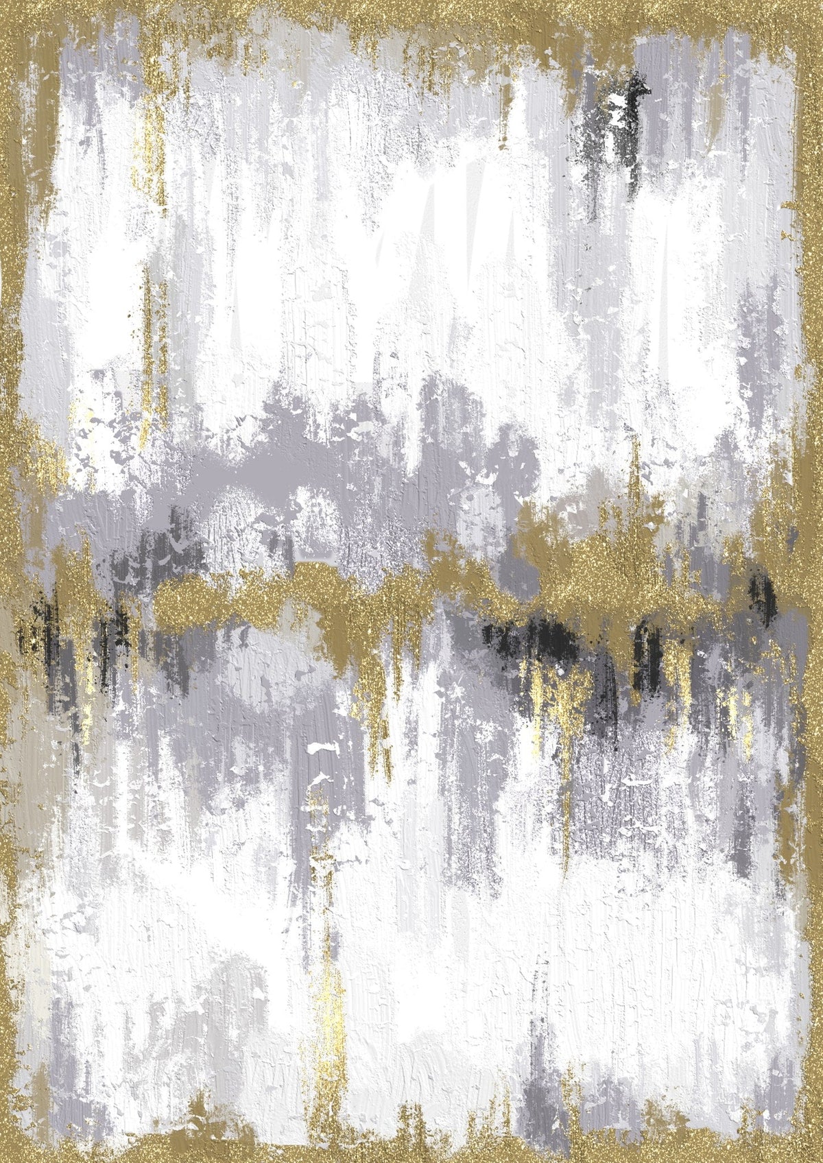 Composición abstracta vertical en amarillo y gris - la obra