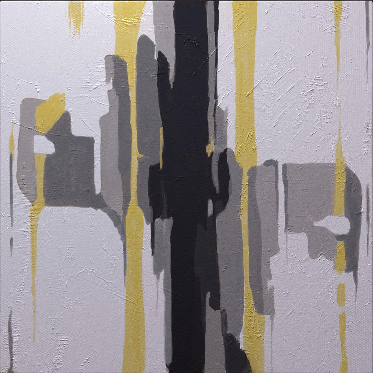 Díptico de Abstractos en Gris y Amarillo - la obra