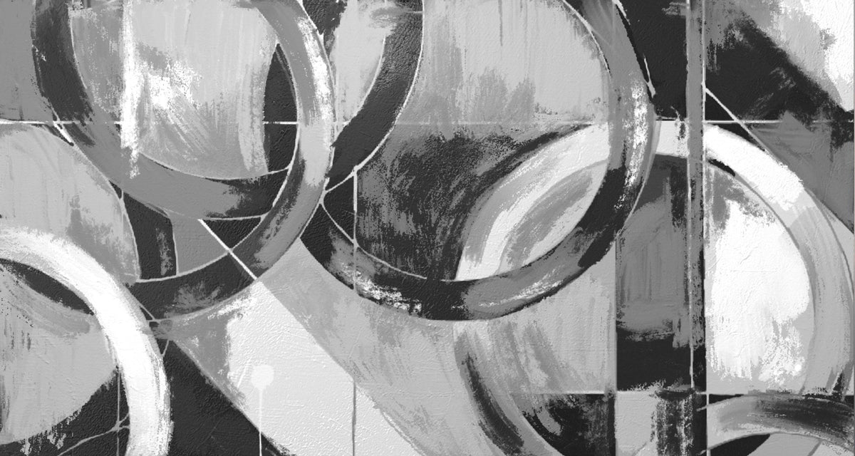 Círculos Abstractos en blanco y negro - la obra