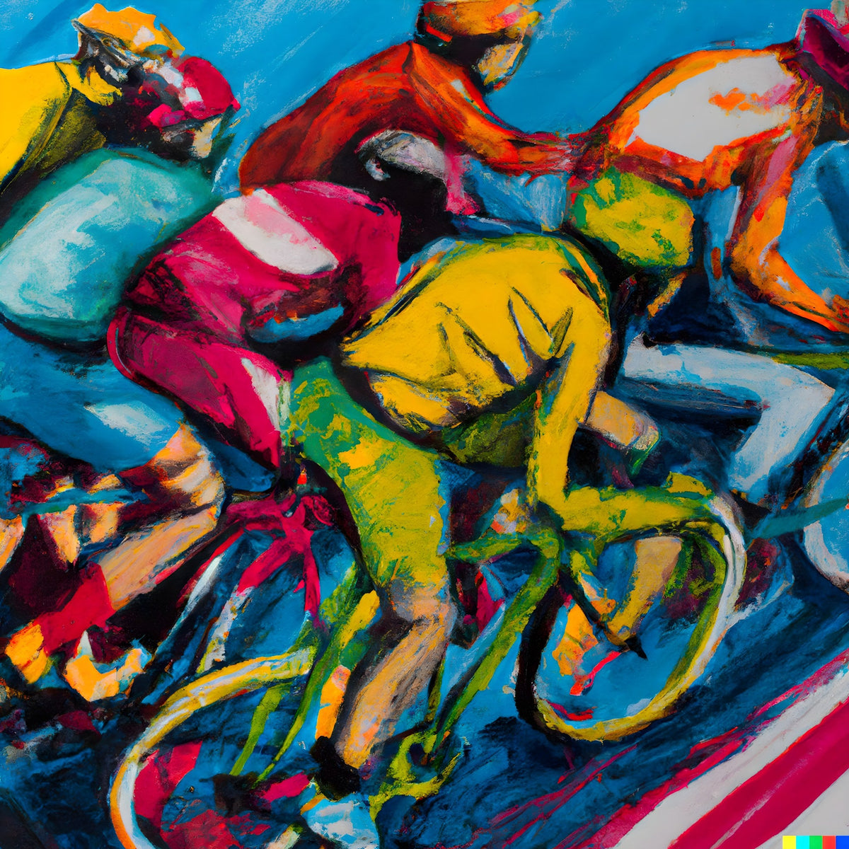 Cuadro Ciclistas en Sprint Final - la obra